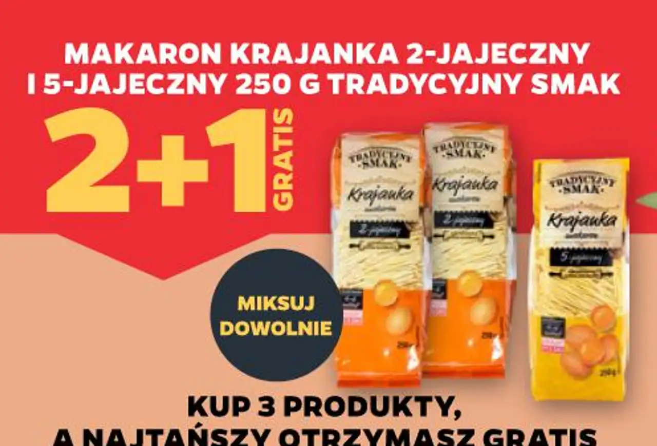 Makaron Krajanka 2-jajeczny i 5-jajeczny 250 g Tradycyjny Smak
