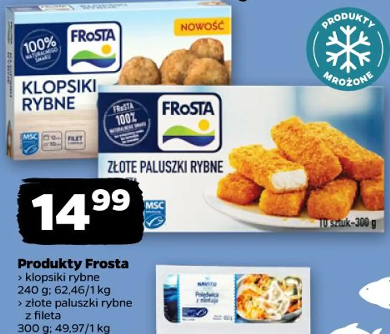 Produkty Frosta > klopsiki rybne > złote paluszki rybne z fileta