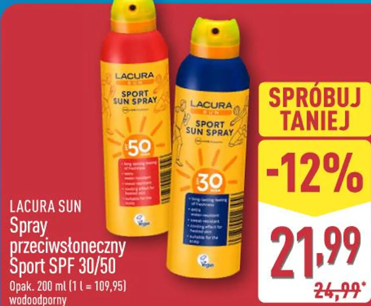 Spray przeciwsłoneczny Sport SPF 30/50 LACURA SUN