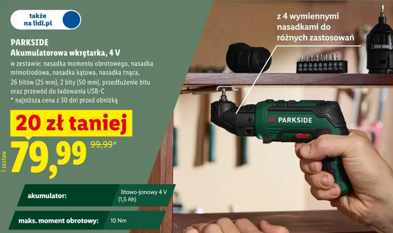 PARKSIDE Akumulatorowa wkrętarka, 4 V