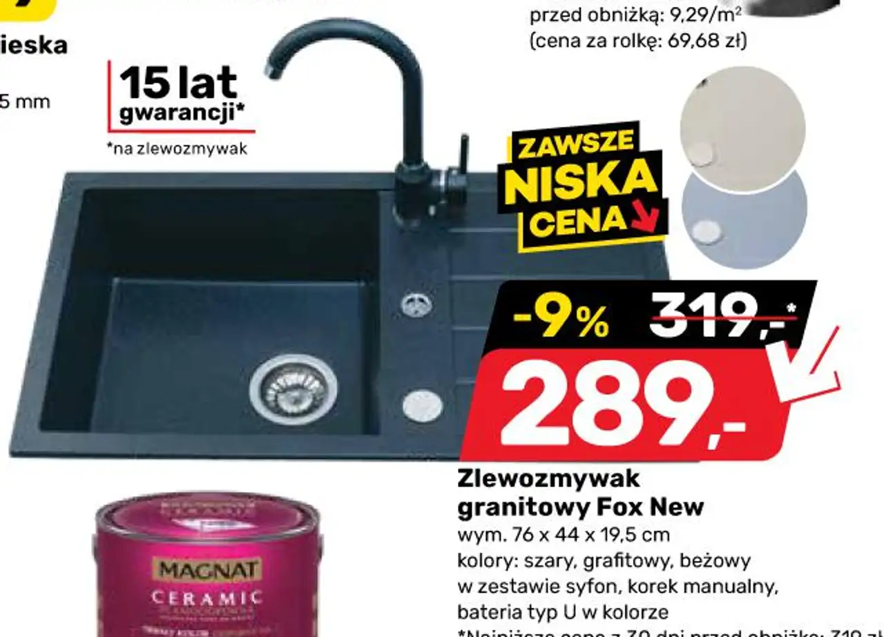 Zlewozmywak granitowy Fox New