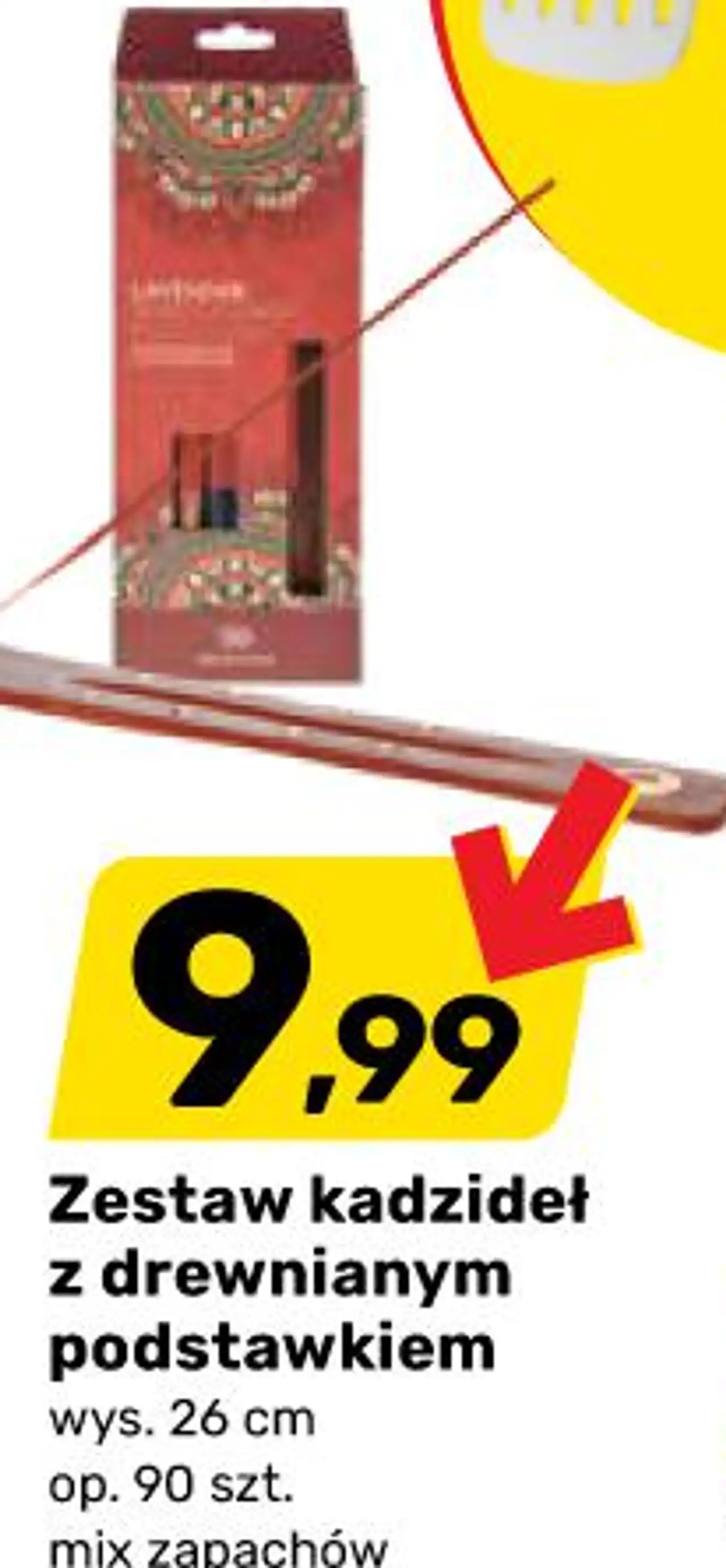 Zestaw kadzideł z drewnianym podstawkiem wys. 26 cm op. 90 szt. mix zapachów