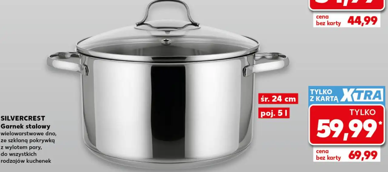 SILVERCREST Garnek stalowy śr. 24 cm, poj. 5 l