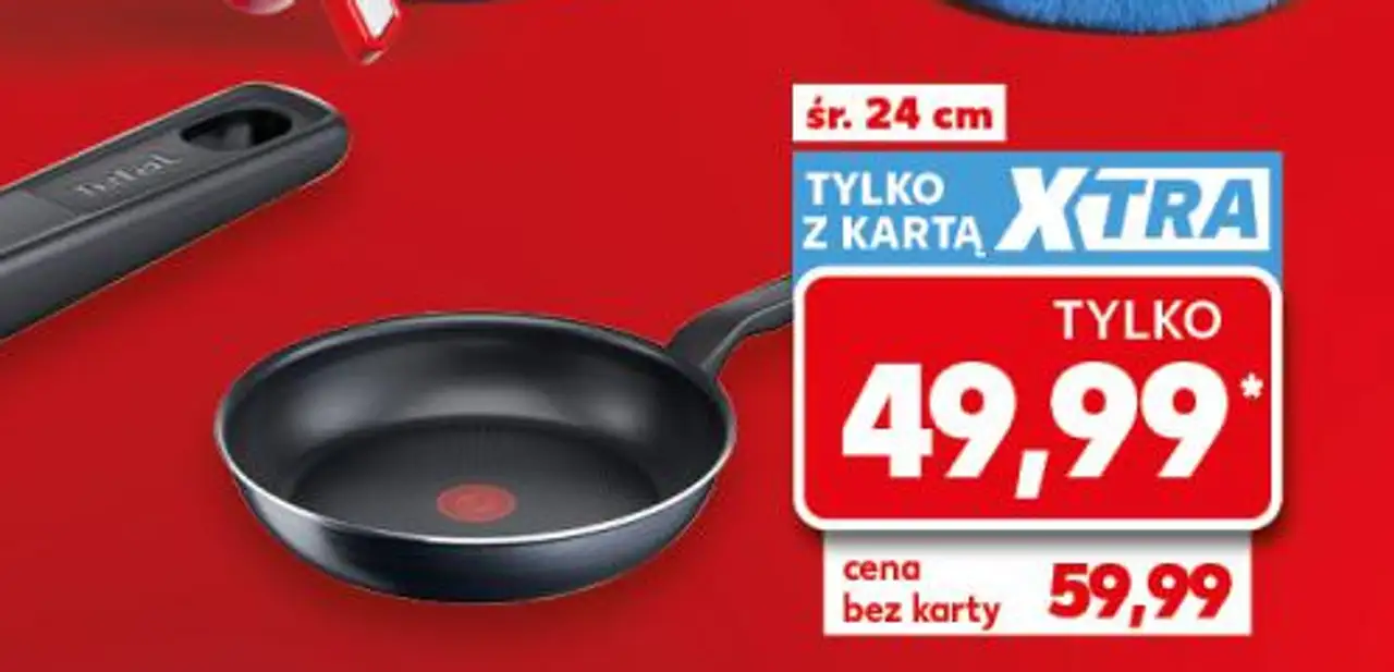 TEFAL Patelnia aluminiowa do wszystkich rodzajów kuchenek, powłoka nieprzywieralna Titanium 2X, wskaźnik temperatury Thermo-Spot śr. 24 cm