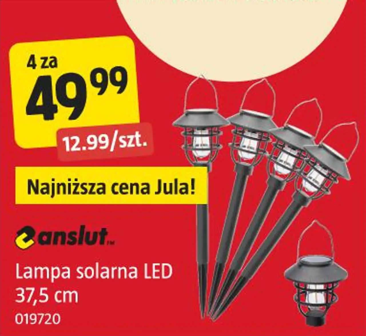 anslut Lampa solarna LED 37,5 cm