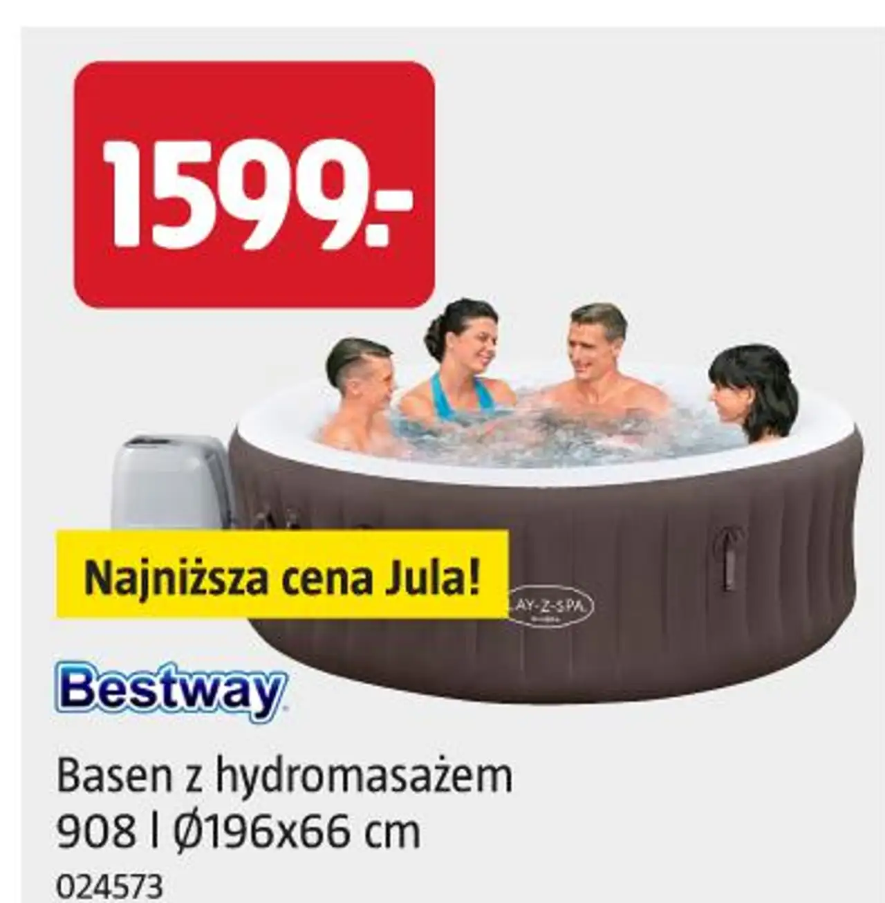 Bestway Basen z hydromasażem 908 l Ø196x66 cm