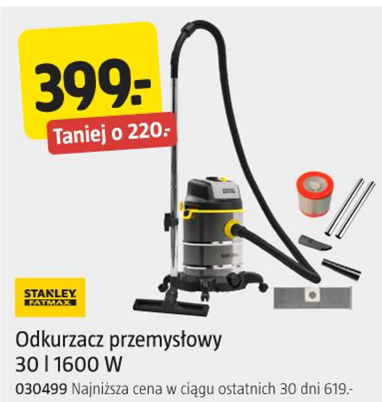 Odkurzacz przemysłowy 30 l 1600 W STANLEY FATMAX