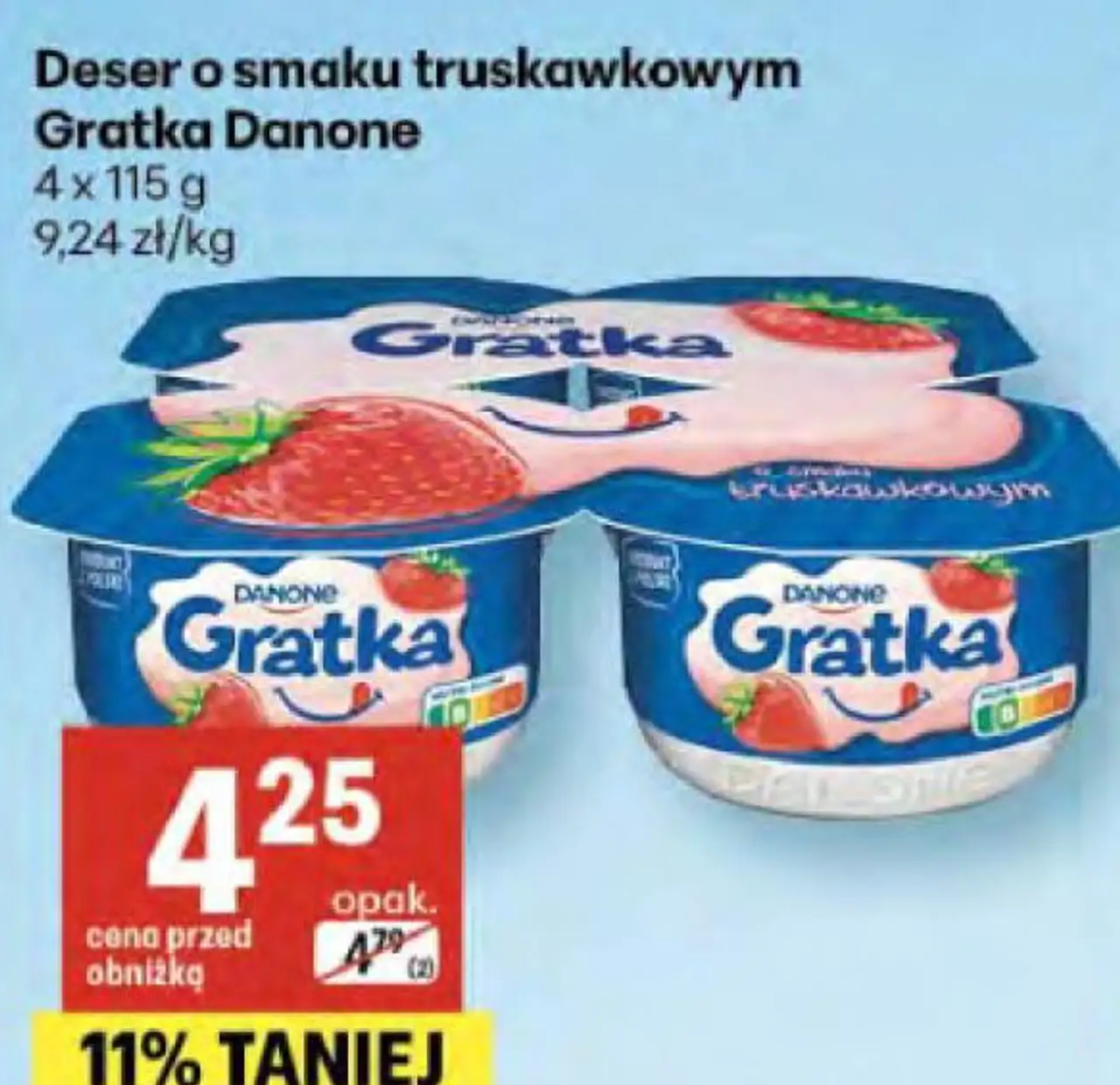 Deser o smaku truskawkowym Gratka Danone