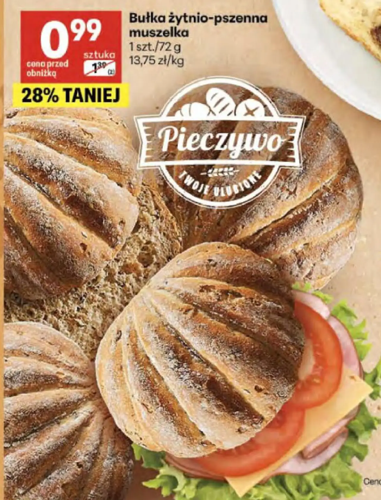 Bułka żytnio-pszenna muszelka