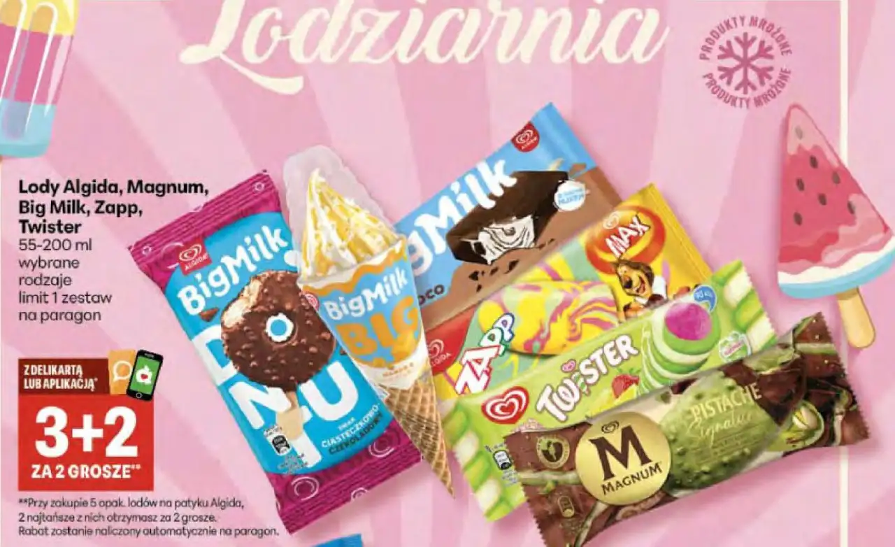 Lody Algida, Magnum, Big Milk, Zapp, Twister