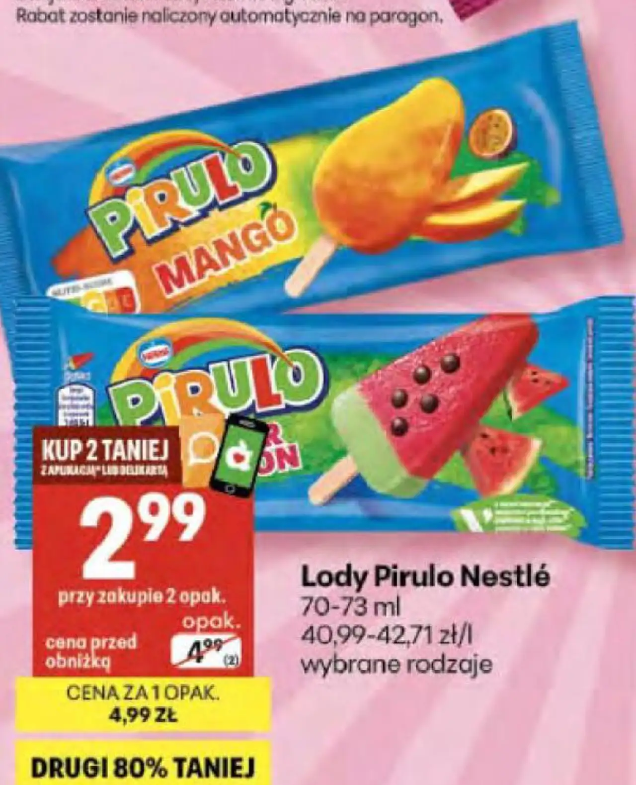 Lody Pirulo Nestlé 70-73 ml wybrane rodzaje