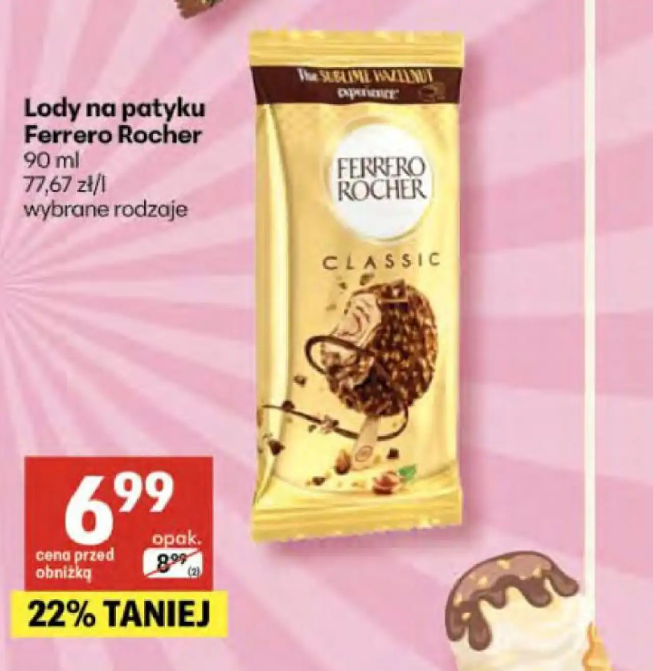 Lody na patyku Ferrero Rocher 90 ml wybrane rodzaje