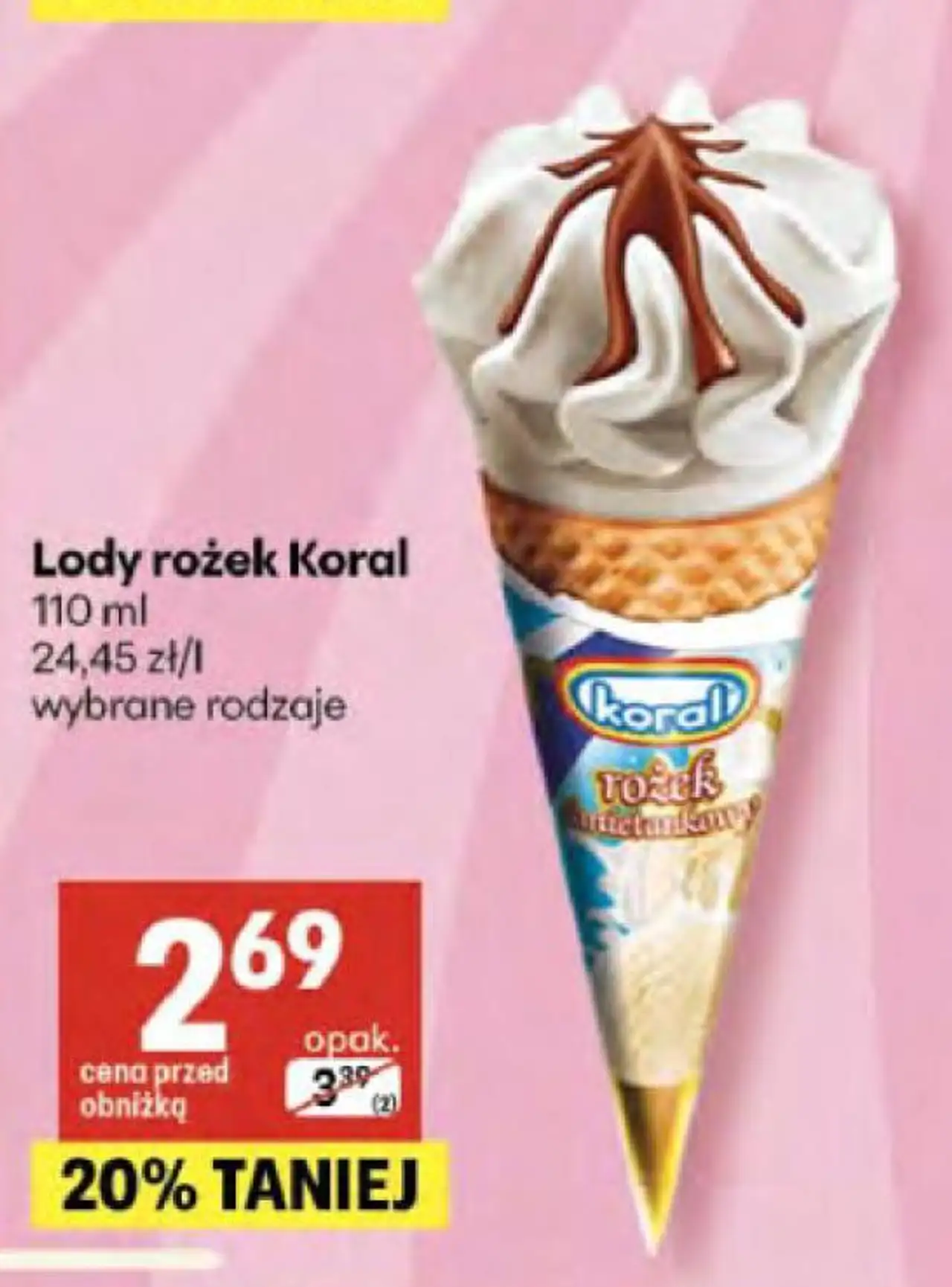 Lody rożek Koral 110 ml wybrane rodzaje