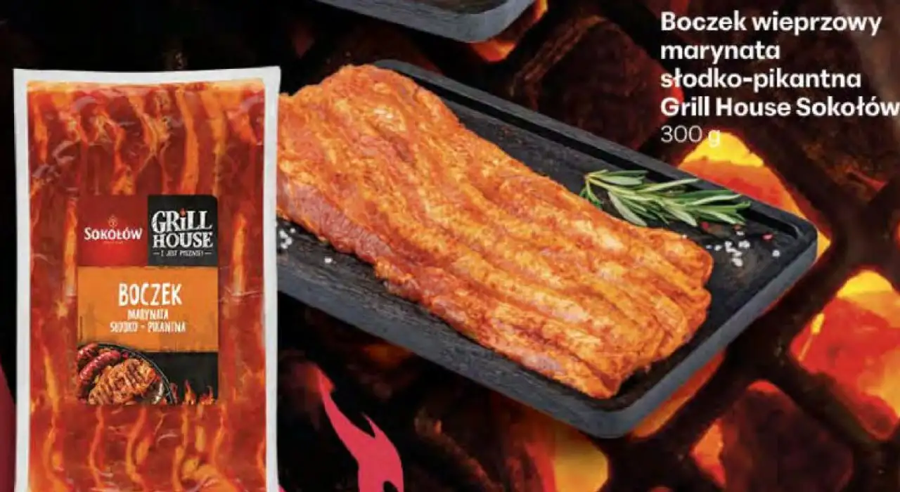 Boczek wieprzowy marynata słodko-pikantna Grill House Sokołów 300 g
