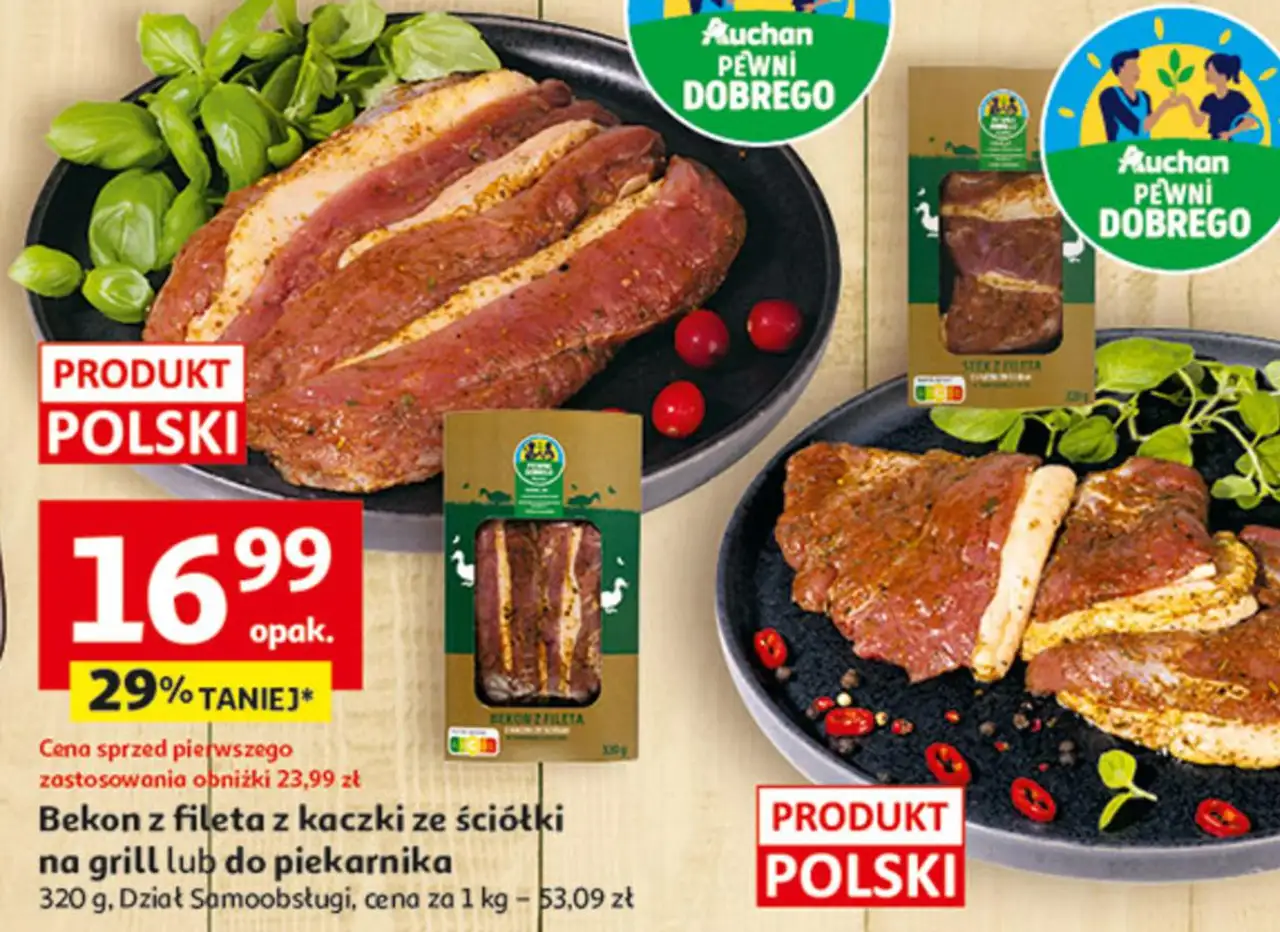 Bekon z fileta z kaczki ze ściółki na grill lub do piekarnika