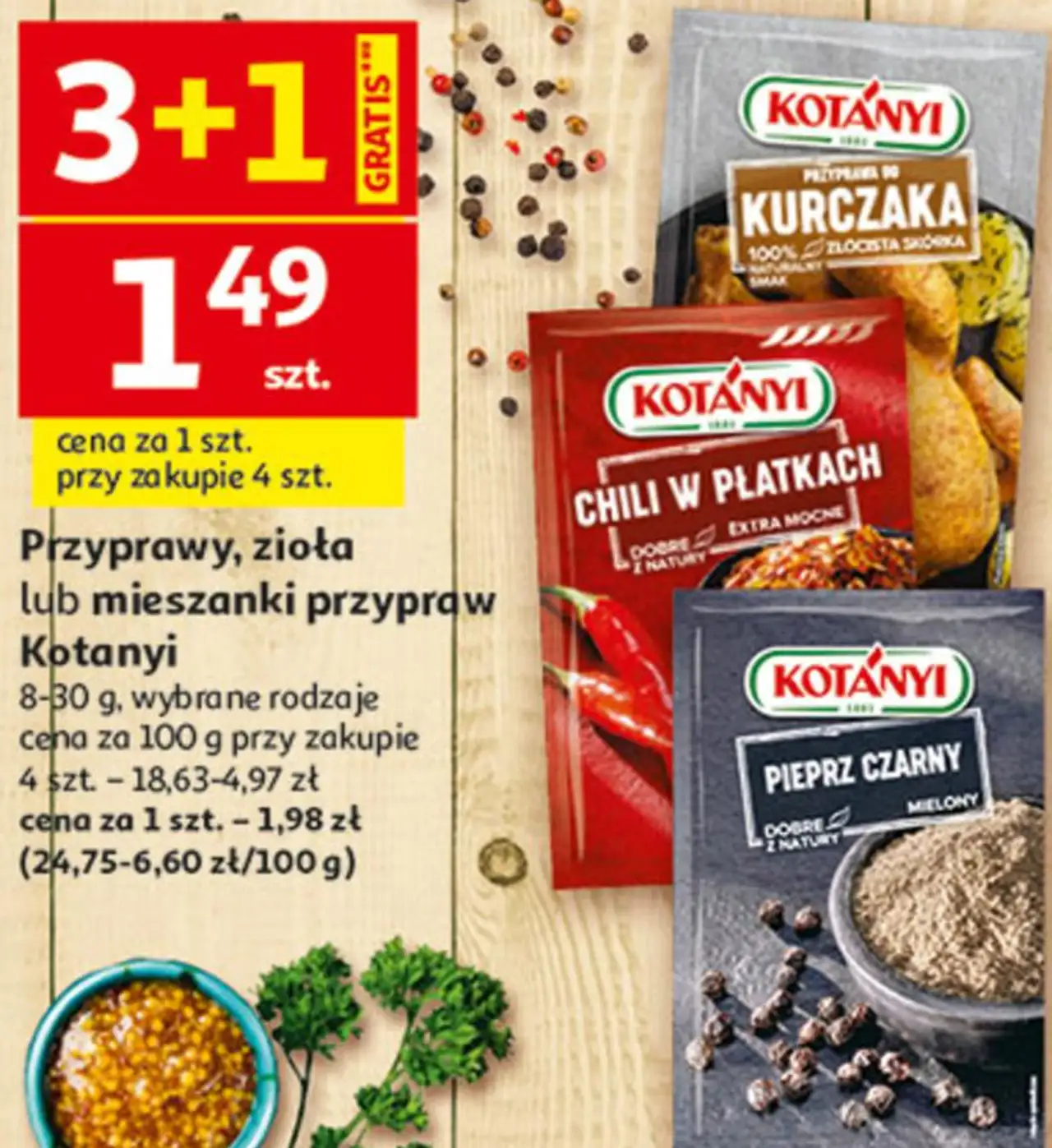 Przyprawy, zioła lub mieszanki przypraw Kotanyi