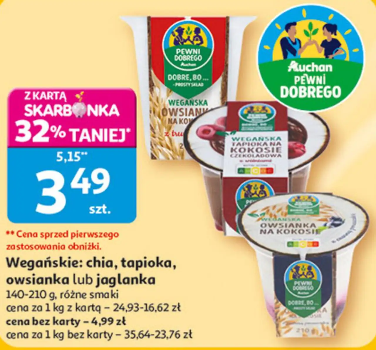 Wegańskie: chia, tapioka, owsianka lub jaglanka