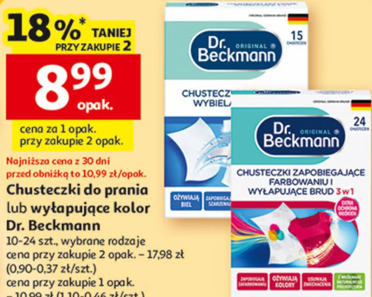 Chusteczki do prania lub wyłapujące kolor Dr. Beckmann
