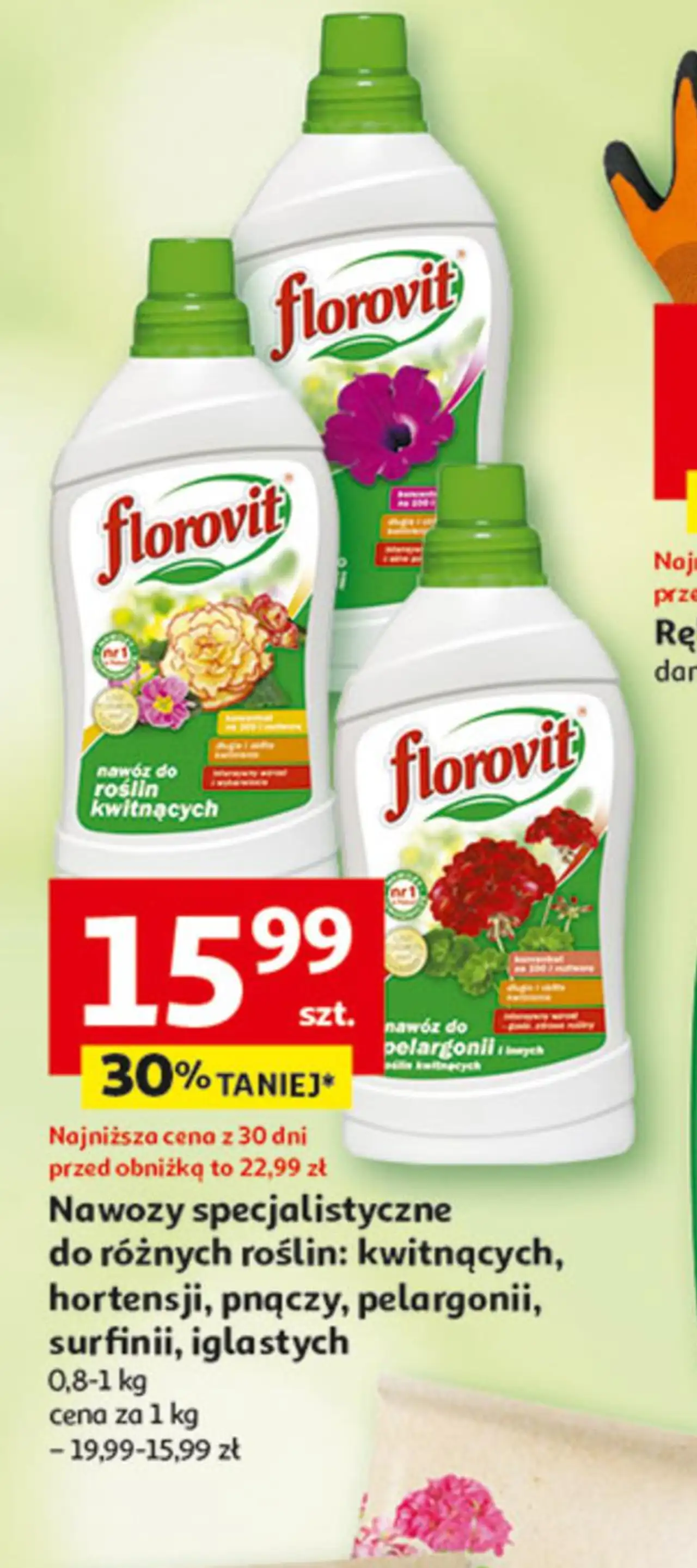 Nawozy specjalistyczne do różnych roślin: kwitnących, hortensji, pnączy, pelargonii, surfinii, iglastych Florovit