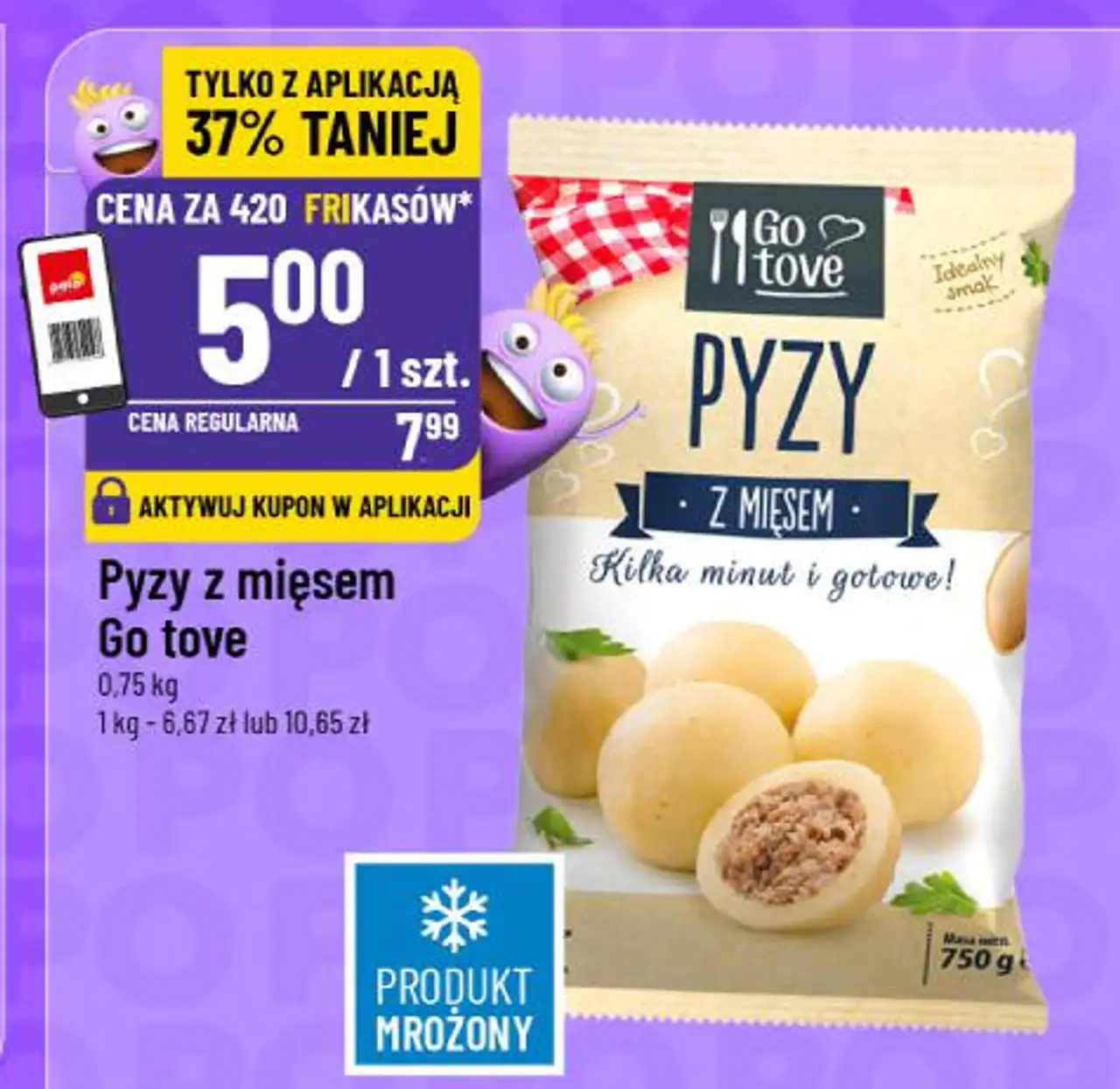 Pyzy z mięsem Go tove 0,75 kg