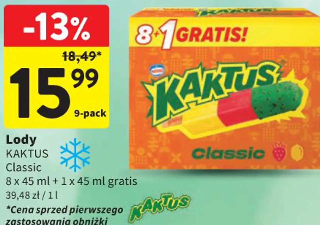 Lody KAKTUS Classic 8 x 45 ml + 1 x 45 ml gratis