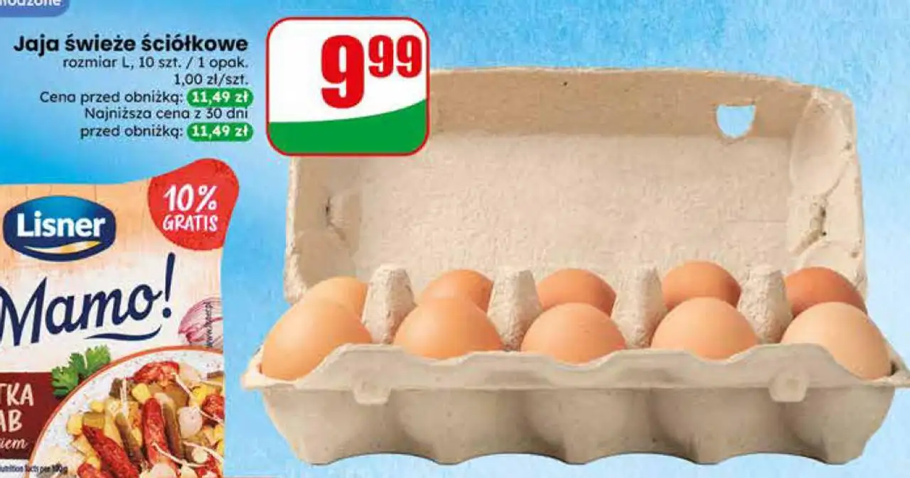 Jaja świeże ściółkowe rozmiar L, 10 szt. / 1 opak.