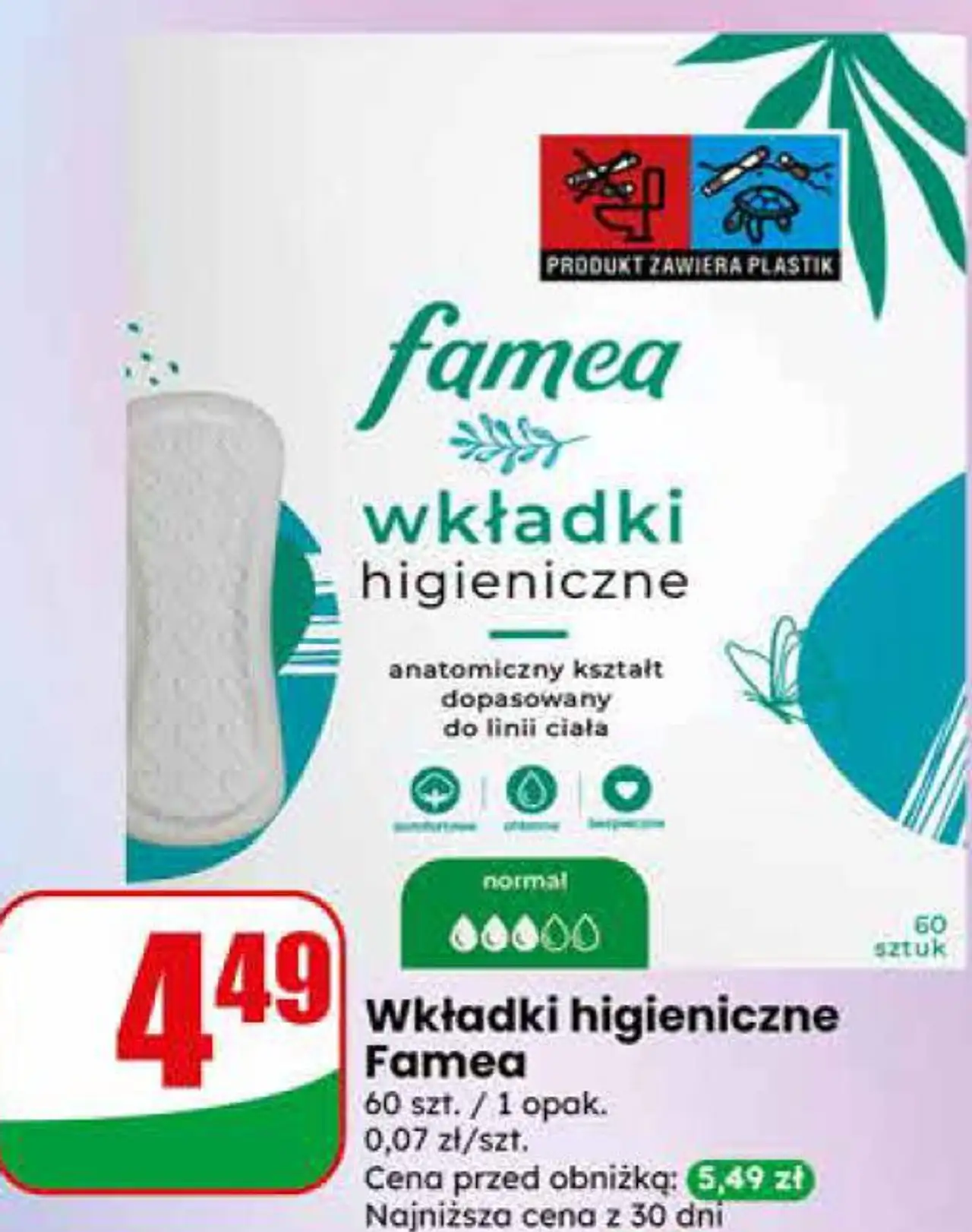 Wkładki higieniczne famea 60 szt. / 1 opak.