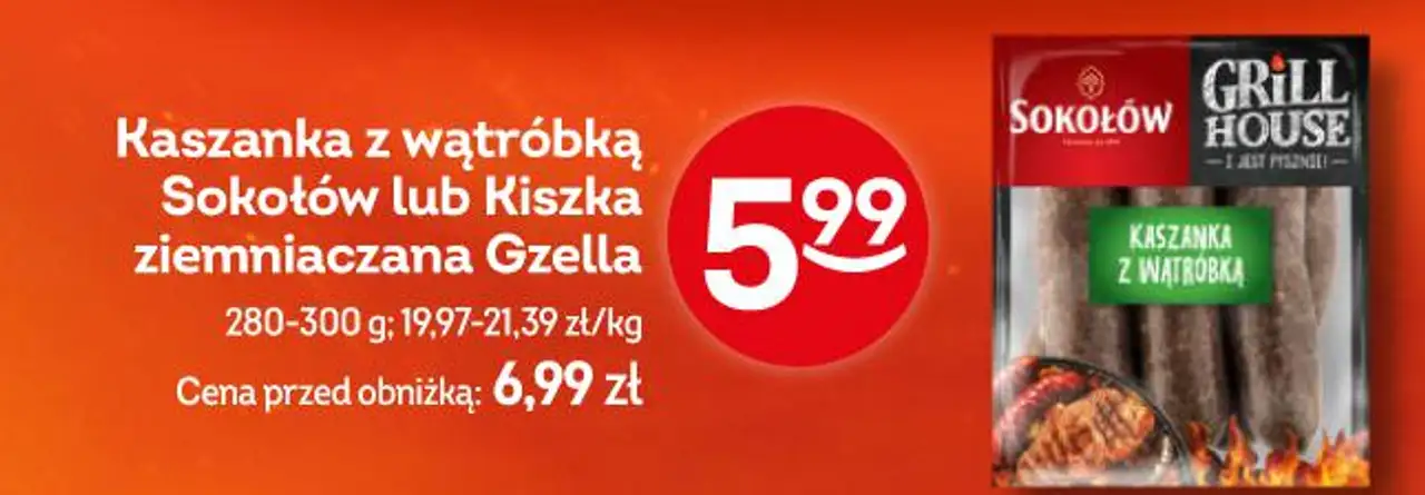 Kaszanka z wątróbką Sokołów lub Kiszka ziemniaczana Gzella