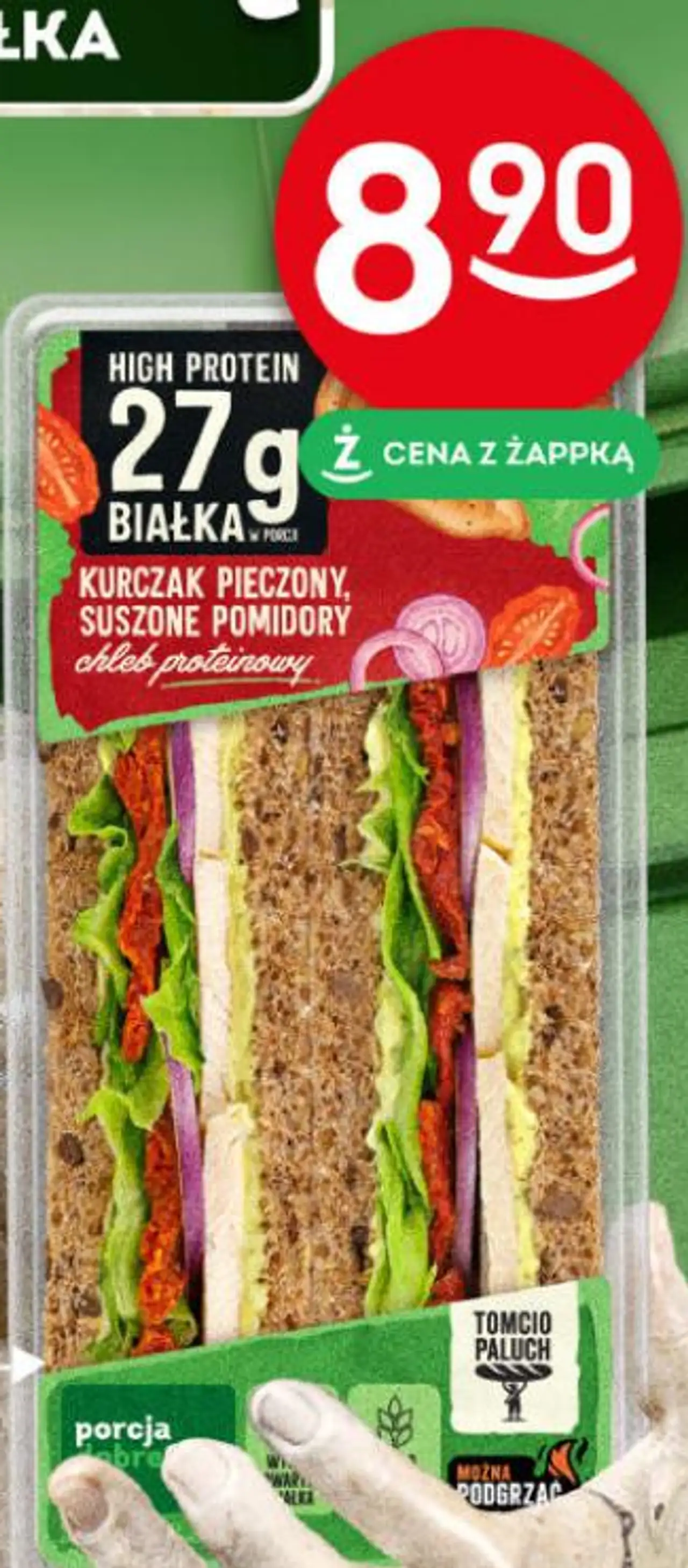 Tomcio Paluch Kurczak pieczony, suszone pomidory chleb proteinowy