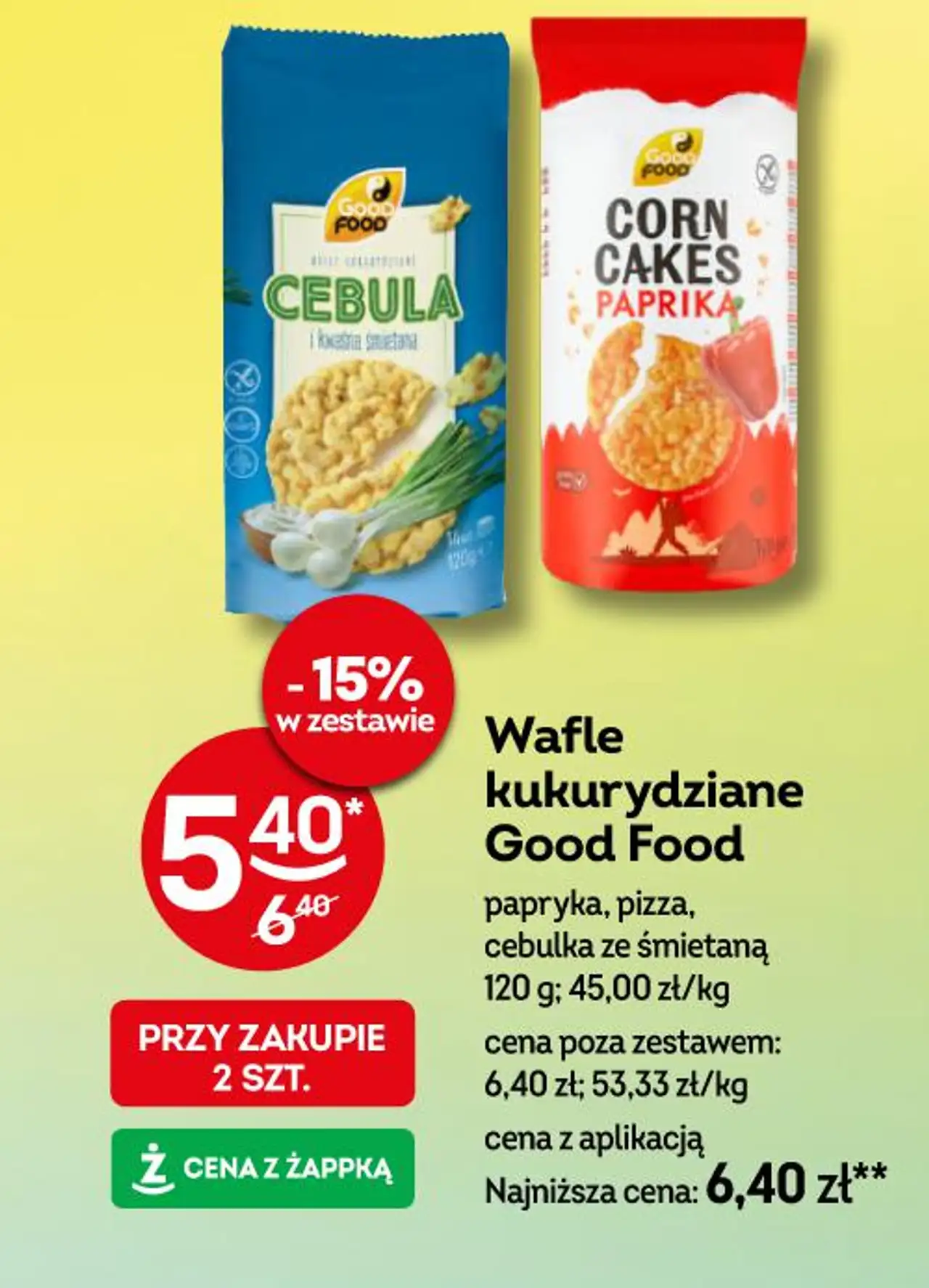 Wafle kukurydziane Good Food papryka, pizza, cebulka ze śmietaną