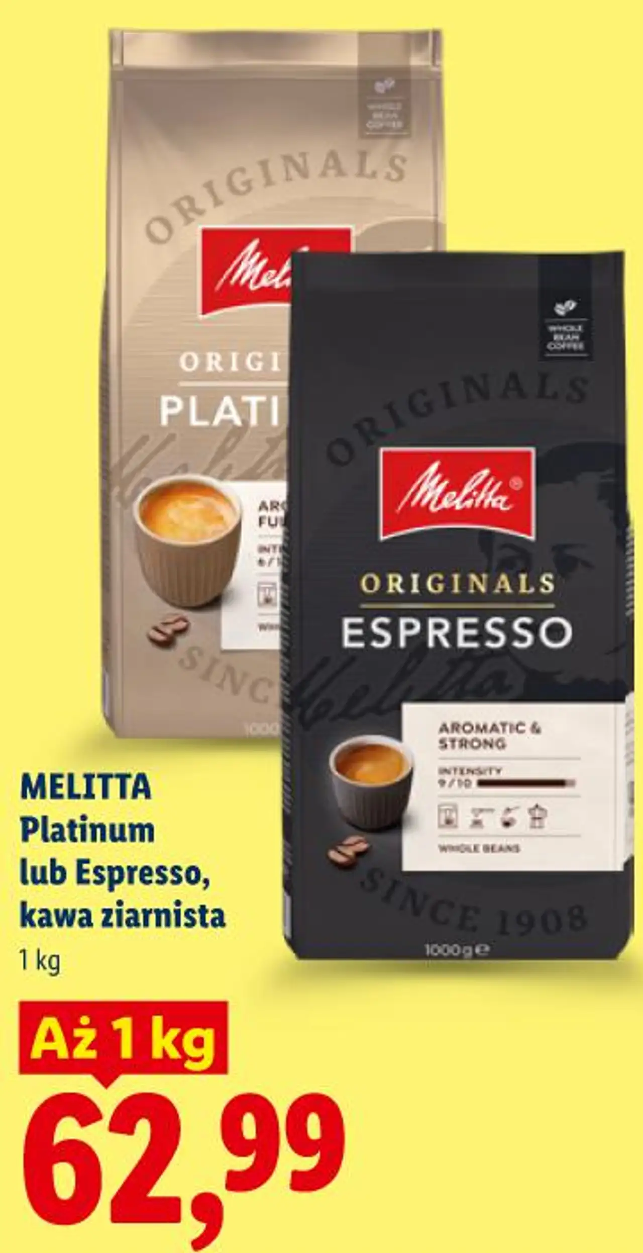 MELITTA Platinum lub Espresso, kawa ziarnista