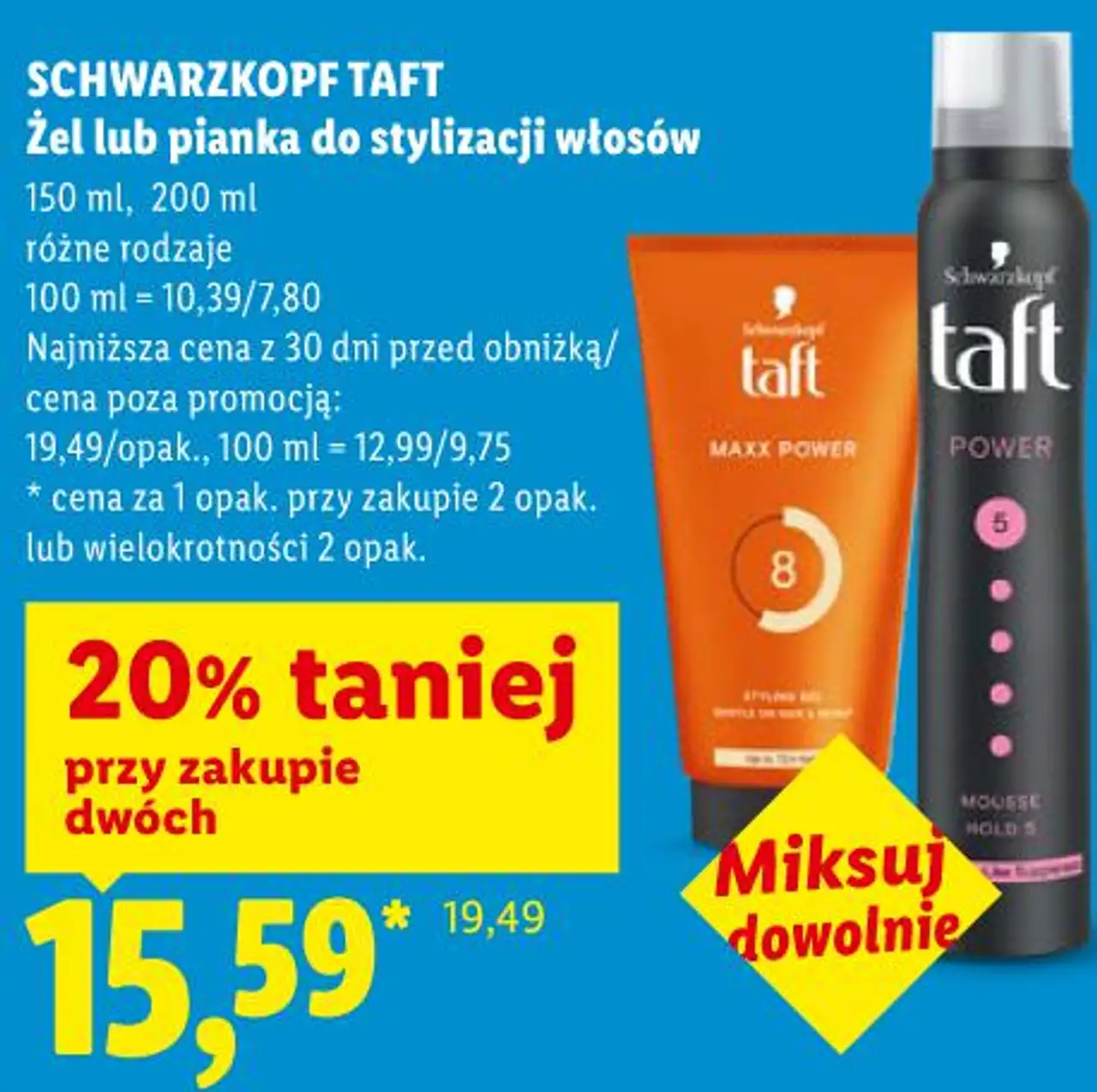 SCHWARZKOPF TAFT Żel lub pianka do stylizacji włosów