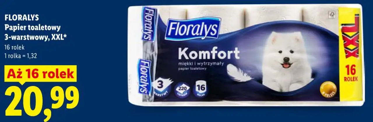 FLORALYS Papier toaletowy 3-warstwowy, XXL*