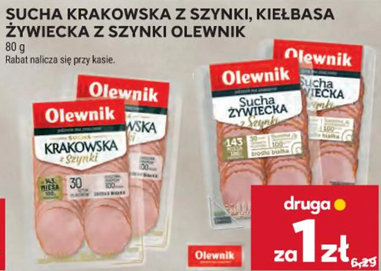 SUCHA KRAKOWSKA Z SZYNKI, KIEŁBASA ŻYWIECKA Z SZYNKI OLEWNIK