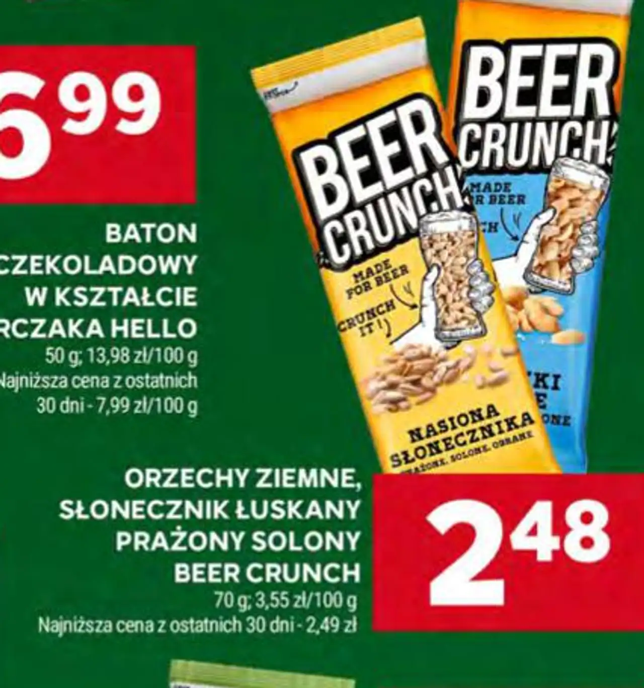 ORZECHY ZIEMNE, SŁONECZNIK ŁUSKANY PRAŻONY SOLONY BEER CRUNCH