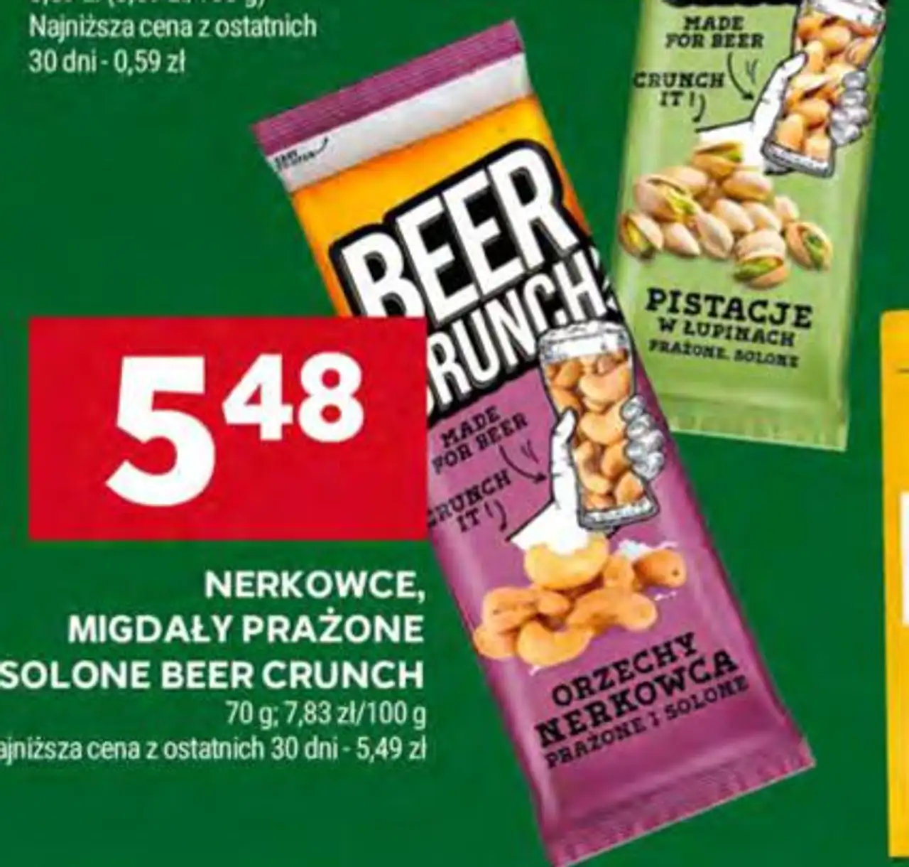 NERKOWCE, MIGDAŁY PRAŻONE SOLONE BEER CRUNCH