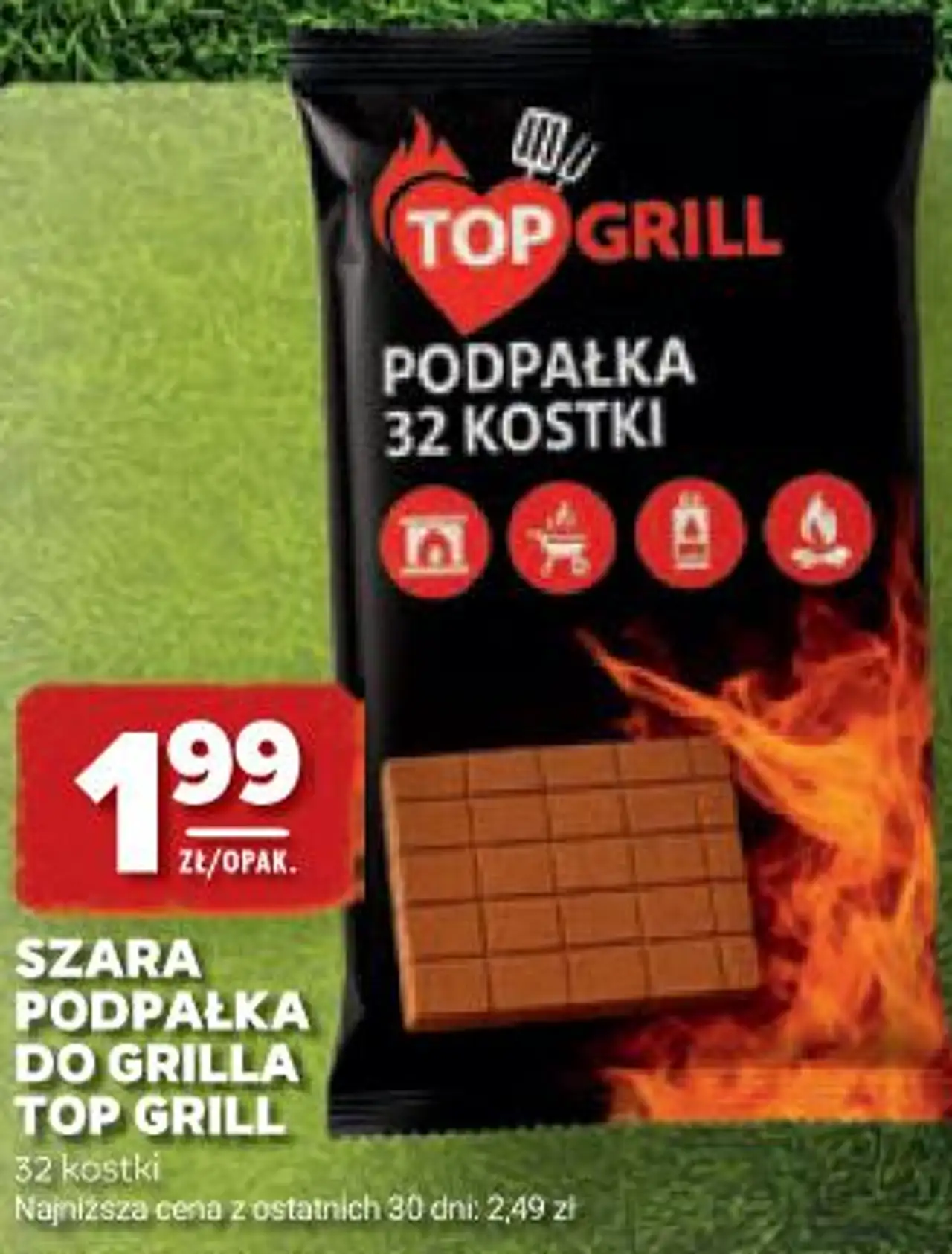 SZARA PODPAŁKA DO GRILLA TOP GRILL