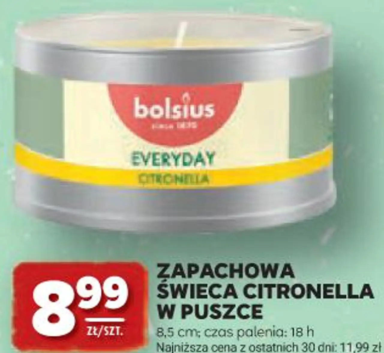 ZAPACHOWA ŚWIECA CITRONELLA W PUSZCE