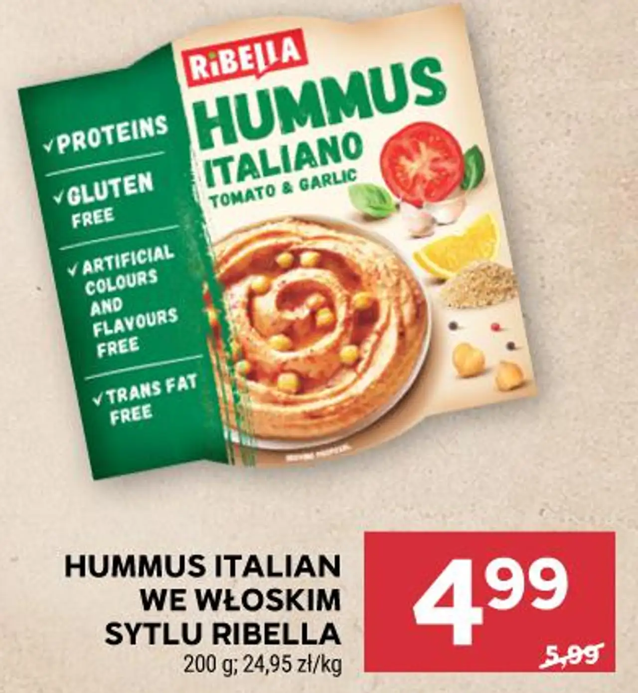 HUMMUS ITALIAN WE WŁOSKIM SYTLU RIBELLA 200 g