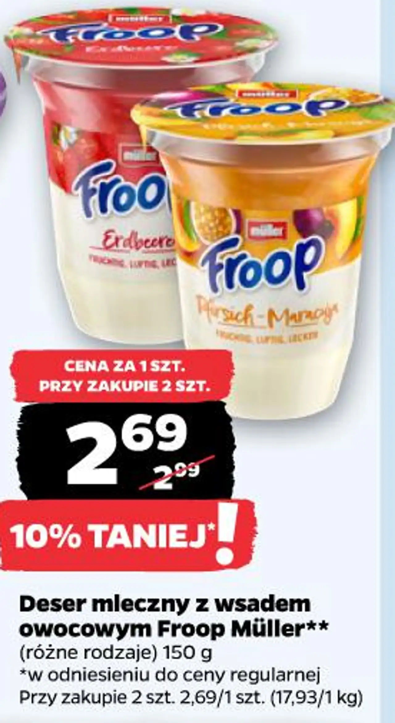 Deser mleczny z wsadem owocowym Froop Müller