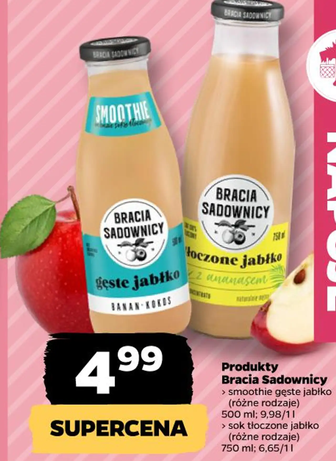 Produkty Bracia Sadownicy > smoothie gęste jabłko 500 ml > sok tłoczone jabłko 750 ml
