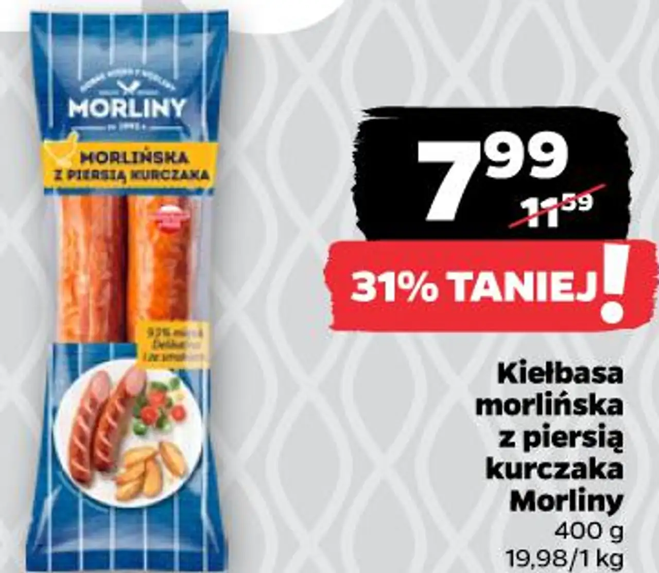Kiełbasa morlińska z piersią kurczaka Morliny