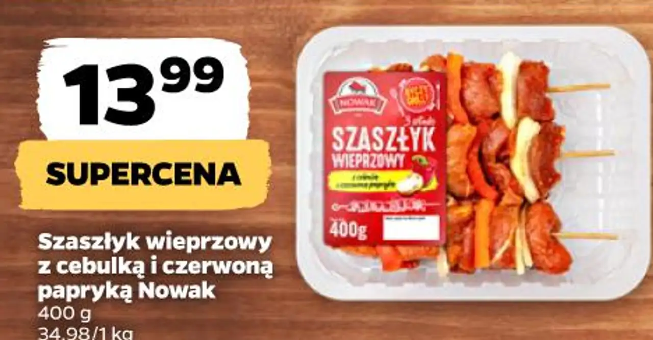 Szaszłyk wieprzowy z cebulką i czerwoną papryką Nowak