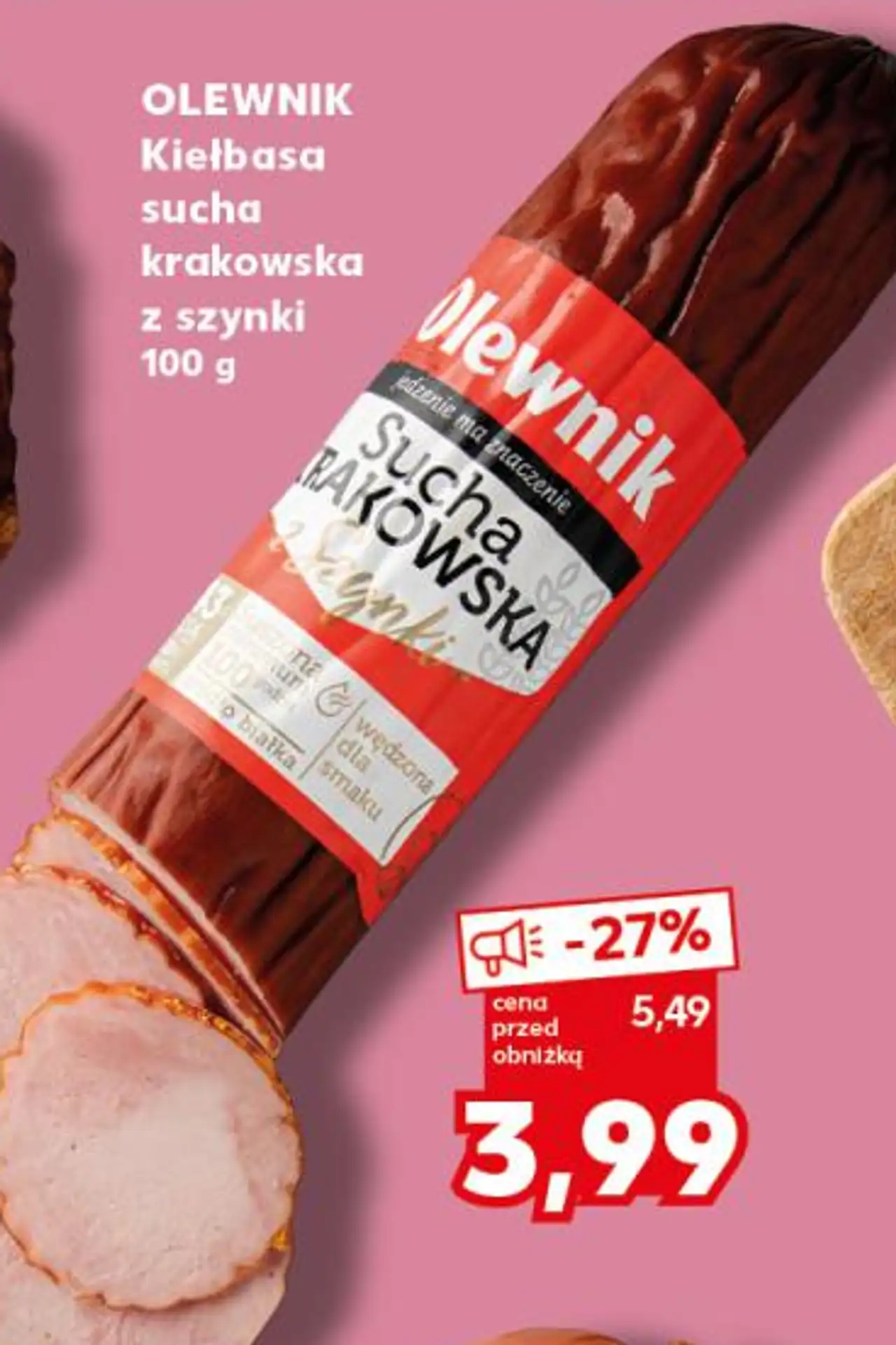 Kiełbasa sucha krakowska z szynki OLEWNIK