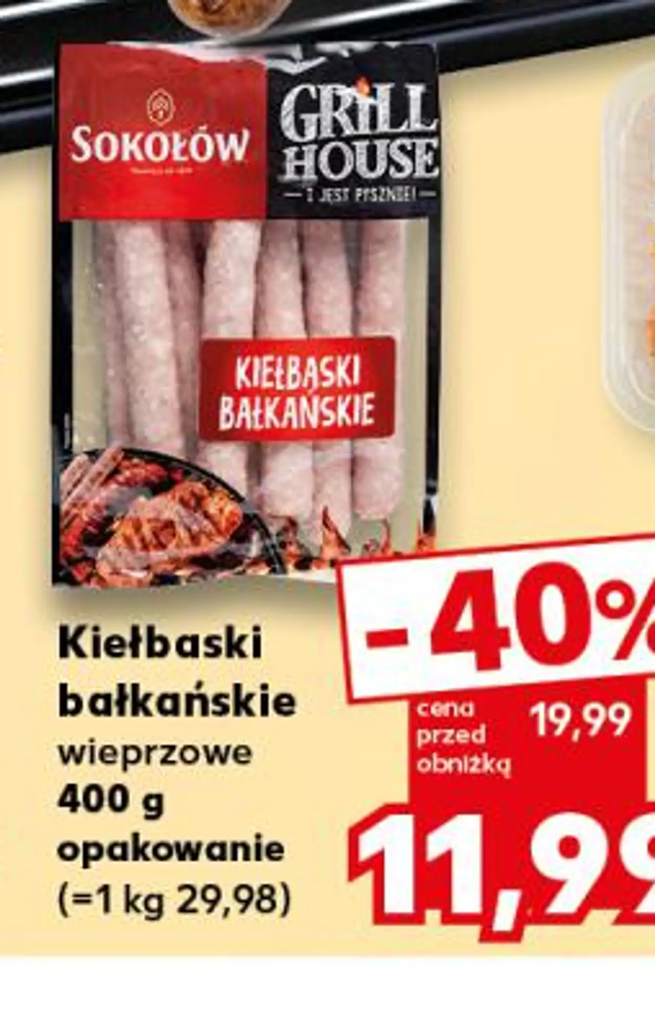 SOKOŁÓW Kiełbaski bałkańskie wieprzowe 400 g opakowanie