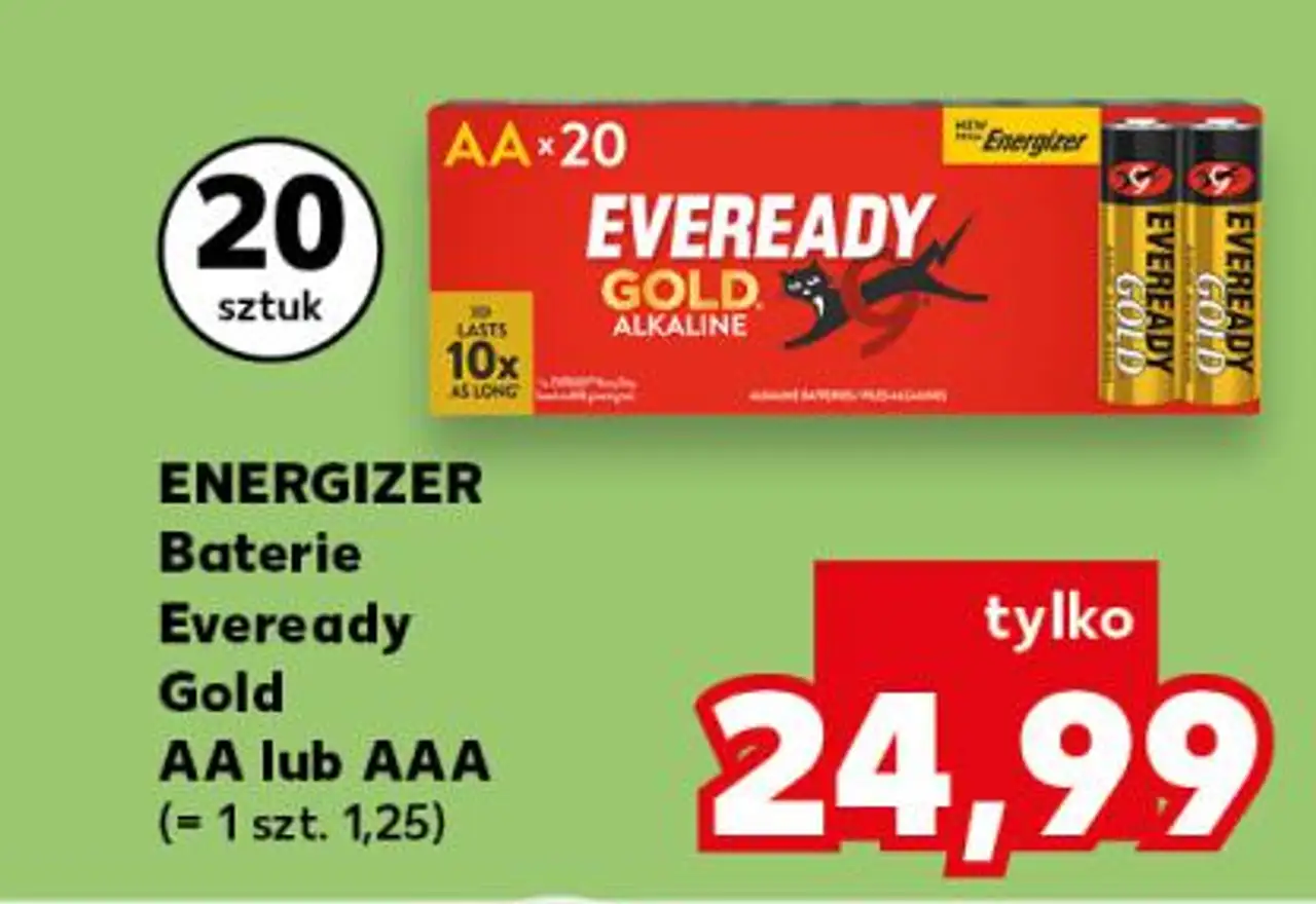 ENERGIZER Baterie Eveready Gold AA lub AAA (= 1 szt. 1,25)