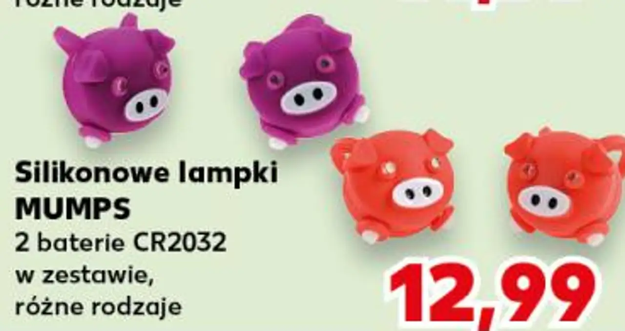 Silikonowe lampki MUMPS 2 baterie CR2032 w zestawie, różne rodzaje