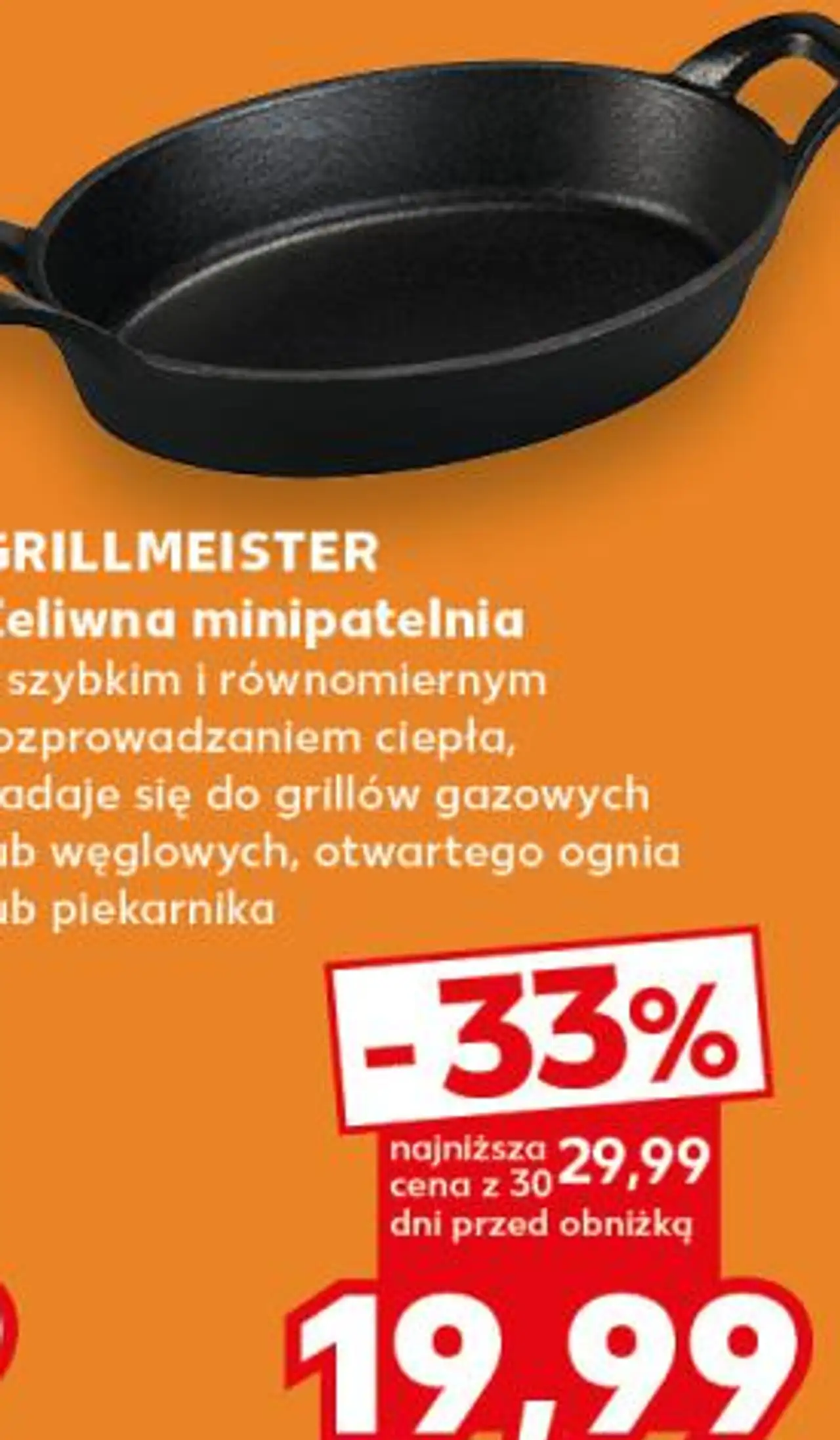 GRILLMEISTER Żeliwna minipatelnia z szybkim i równomiernym rozprowadzaniem ciepła, nadaje się do grillów gazowych lub węglowych, otwartego ognia lub piekarnika