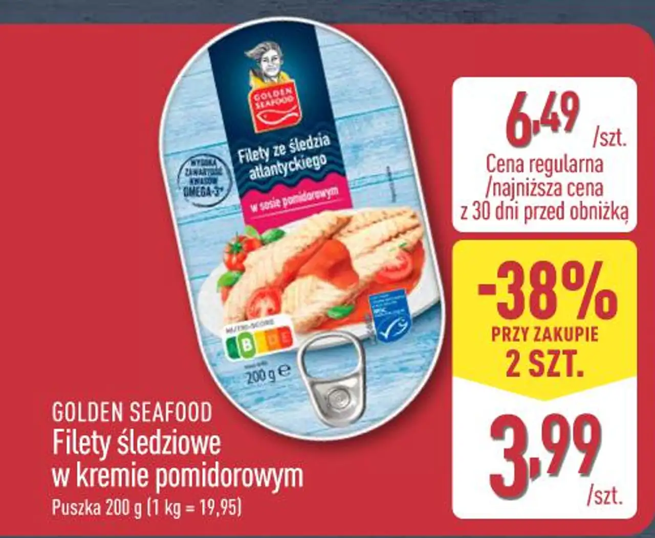 GOLDEN SEAFOOD Filety śledziowe w kremie pomidorowym