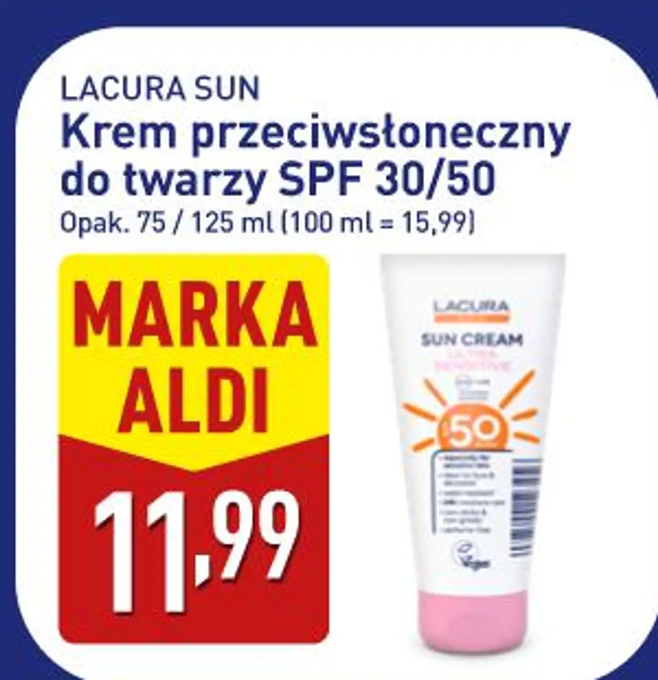 Krem przeciwsłoneczny do twarzy SPF 30/50 LACURA SUN